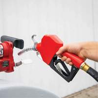 Red Automatic Gasoline Spout Nozzle Action Paper