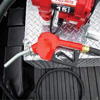 Red Automatic Gasoline Spout Nozzle Action Paper
