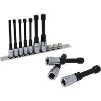 Metric Hex Socket Bit Set with Reduced Shank, 10 Pieces, 1/4"/3/8" Drive Size Action Paper