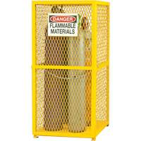 Gas Cylinder Storage Cabinet, 9 Cylinder Capacity, 30" W x 30" D x 71-3/4" H, Yellow Action Paper