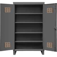 Armoire ext&eacute;rieure robuste, Acier, 4 Tablettes, 78" h x 48" la x 24" P, Gris Action Paper