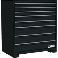 Modular Drawer Cabinet, 8 Drawers, 30" W x 28" D x 40" H, Black Action Paper
