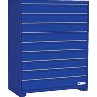 Modular Drawer Cabinet, 9 Drawers, 24" W x 24" D x 60" H, Blue Action Paper