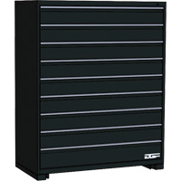 Modular Drawer Cabinet, 9 Drawers, 24" W x 24" D x 60" H, Black Action Paper