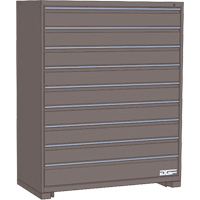 Modular Drawer Cabinet, 9 Drawers, 24" W x 24" D x 60" H, Grey Action Paper