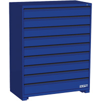 Modular Drawer Cabinet, 9 Drawers, 48" W x 24" D x 60" H, Blue Action Paper