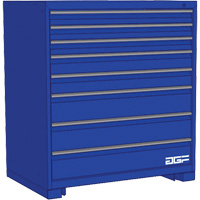 Modular Drawer Cabinet, 8 Drawers, 24" W x 24" D x 40" H, Blue Action Paper