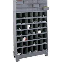 Modular Small Parts Storage Unit, Steel, 18 Drawers, 33-3/4" x 12-1/4" x 58-5/8", Grey Action Paper