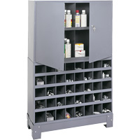 Modular Small Parts Storage Unit, Steel, 0 Drawers, 33-3/4" x 12-1/4" x 53-1/2", Grey Action Paper
