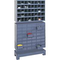 Modular Small Parts Storage Unit, Steel, 48 Drawers, 33-3/4" x 12-1/4" x 58-3/8", Grey Action Paper