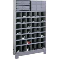 Modular Small Parts Storage Unit, Steel, 13 Drawers, 33-3/4" x 12-1/4" x 59", Grey Action Paper