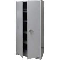 Armoire de rangement, Acier, 4 Tablettes, 66" h x 30" la x 15" P, Gris Action Paper