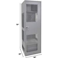 Gear Locker with Door, Steel, 24" W x 24" D x 72" H, Grey Action Paper