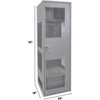 Gear Locker with Door, Steel, 24" W x 18" D x 72" H, Grey Action Paper