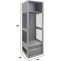 Gear Locker, Steel, 24" W x 18" D x 72" H, Grey Action Paper