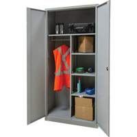 Combination Storage Cabinet, 36" W x 18" D x 72" H, Grey Action Paper