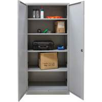 Hi-Boy Storage Cabinet, Steel, 4 Shelves, 72" H x 36" W x 18" D, Grey Action Paper