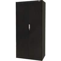 Armoire de rangement Hi-Boy, Acier, 4 Tablettes, 72" h x 36" la x 18" P, Noir Action Paper