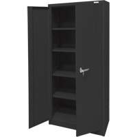 Storage Cabinet, Steel, 4 Shelves, 66" H x 30" W x 15" D, Black Action Paper