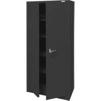 Storage Cabinet, Steel, 4 Shelves, 66" H x 30" W x 15" D, Black Action Paper
