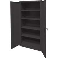 Armoire d'entreposage, Acier, 4 Tablettes, 78" h x 36" la x 24" P, Noir Action Paper