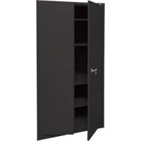 Armoire d'entreposage, Acier, 4 Tablettes, 78" h x 36" la x 24" P, Noir Action Paper