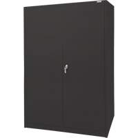 Armoire d'entreposage, Acier, 4 Tablettes, 78" h x 48" la x 24" P, Noir Action Paper