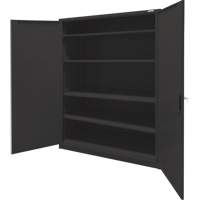 Armoire d'entreposage, Acier, 4 Tablettes, 78" h x 48" la x 24" P, Noir Action Paper