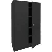 Armoire d'entreposage, Acier, 4 Tablettes, 78" h x 48" la x 24" P, Noir Action Paper