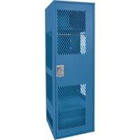 Gear Locker with Door, Steel, 24" W x 18" D x 72" H, Dark Blue Action Paper