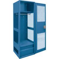 Gear Locker with Door, Steel, 24" W x 18" D x 72" H, Dark Blue Action Paper