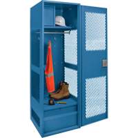 Gear Locker with Door, Steel, 24" W x 18" D x 72" H, Dark Blue Action Paper