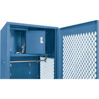 Gear Locker with Door, Steel, 24" W x 18" D x 72" H, Dark Blue Action Paper