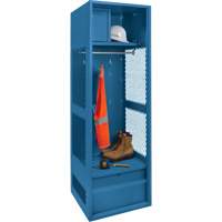 Gear Locker, Steel, 24" W x 18" D x 72" H, Dark Blue Action Paper