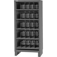Heavy-Duty Open Front Cabinet with Dividers, Steel, 0 Drawers, 36" x 24" x 78", Grey Action Paper