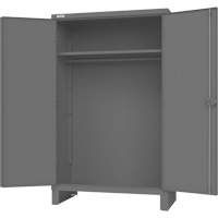 Cabinet with Hanging Bar & Standard Recessed Doors, Steel, 78" H x 48" W x 24" D, Grey Action Paper