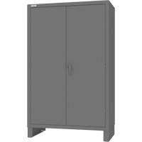 Cabinet with Hanging Bar & Standard Recessed Doors, Steel, 78" H x 48" W x 24" D, Grey Action Paper