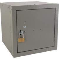 Stackable Cube Locker, 12" x 12" x 12", Steel, Grey, Knocked Down Action Paper