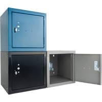 Stackable Cube Locker, 12" x 12" x 12", Steel, Grey, Knocked Down Action Paper