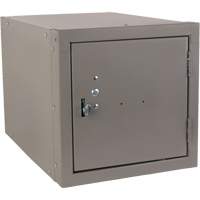 Stackable Cube Locker, 12" x 18" x 12", Steel, Grey, Knocked Down Action Paper