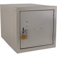 Stackable Cube Locker, 12" x 18" x 12", Steel, Grey, Knocked Down Action Paper