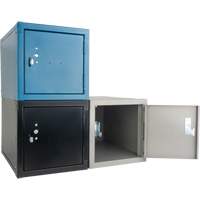 Stackable Cube Locker, 12" x 18" x 12", Steel, Grey, Knocked Down Action Paper