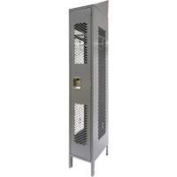 Vented Lockers, 12" x 18" x 88", Steel, Grey, Knocked Down, Perforated Action Paper