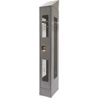 Vented Lockers, 12" x 18" x 88", Steel, Grey, Knocked Down, Perforated Action Paper