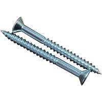 Flat SOC Wood Screws, #10 x 2" L, Zinc Plated Action Paper
