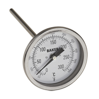 Bi-Metal Thermometers, Contact, Analogue, 50-550°F (0-260°C) Action Paper