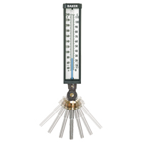 Variable Angle Industrial Thermometers, Contact, Analogue, 0-120°F (-17-49°C) Action Paper