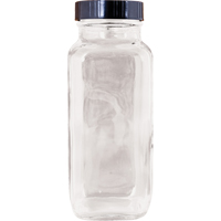 Bottle, Square, 8 fl. Oz., Glass Action Paper