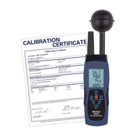Compteur de contrainte thermique au thermom&egrave;tre-globe mouill&eacute; (WBGT) avec certificat de calibration Action Paper