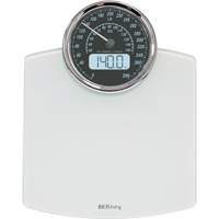 Digital Analog Scale, 396 lbs. Cap., 100 g / 0.2 lbs. Graduations Action Paper
